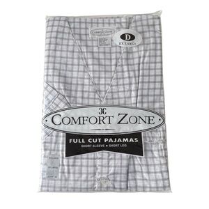 Comfort Zone Men’s 2 Piece Short Sleeve/Short Leg Pajama Set NWT Size XL Gray